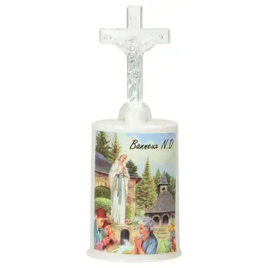Cemetery lamp Banneux N.D. with 2 AA batteries included