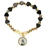 Armband op elastiek hartjes hematiet
