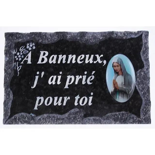 Plaque Cimetiere A Banneux J'ai Prie Pour Toi 9x14