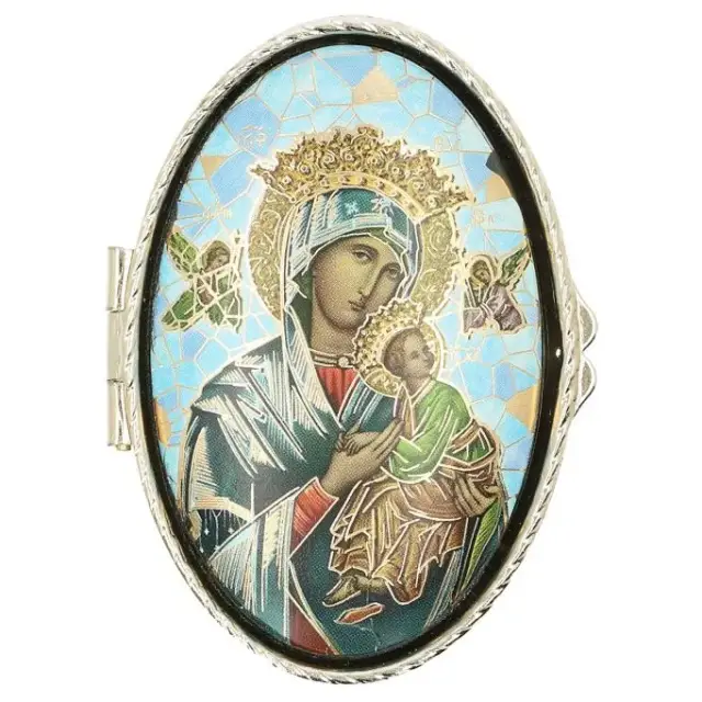 Pillbox Our Lady of Perpetual help. Relief Mos. Ov 70 X 45 mm