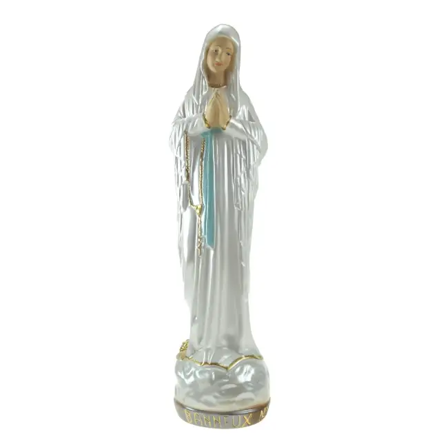 Statue 23 cm N. D. de Banneux - Plâtre "Porcelaine"