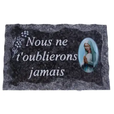Plaque Cimetiére Nous ne t'oublierons jamais 9x14 cm