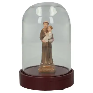 Globe en verre de 8 cm avec statue de Saint Antoine