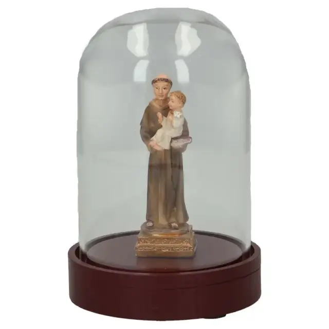 Globe en verre de 8 cm avec statue de Saint Antoine