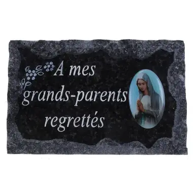 Plaque Cimetière 9X14 cm - A mes grands-parents regrettés