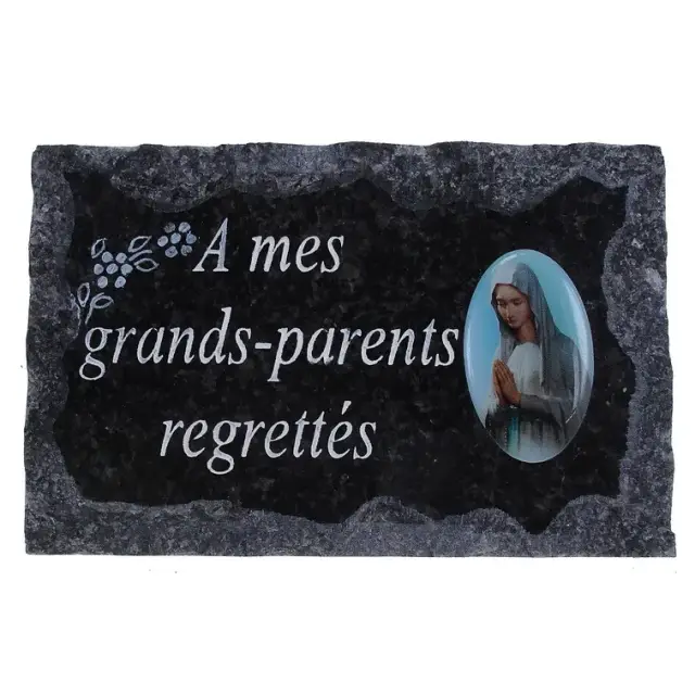 Plate 9X14 Cemetery cm At my grandparents lamented