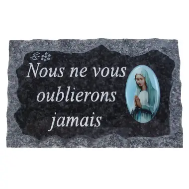 Grafplaat 9X14 cm - Nous ne vous oublierons jamais
