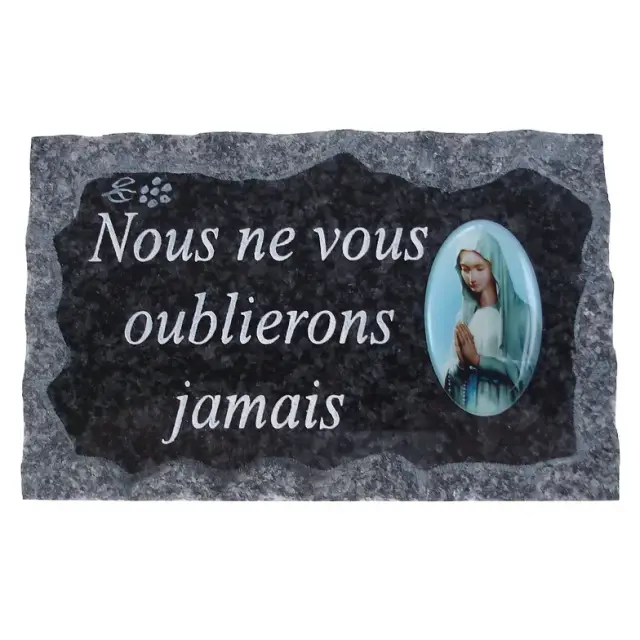 Plaque Cimetiére 9x14 cm - Nous ne vous oublierons jamais