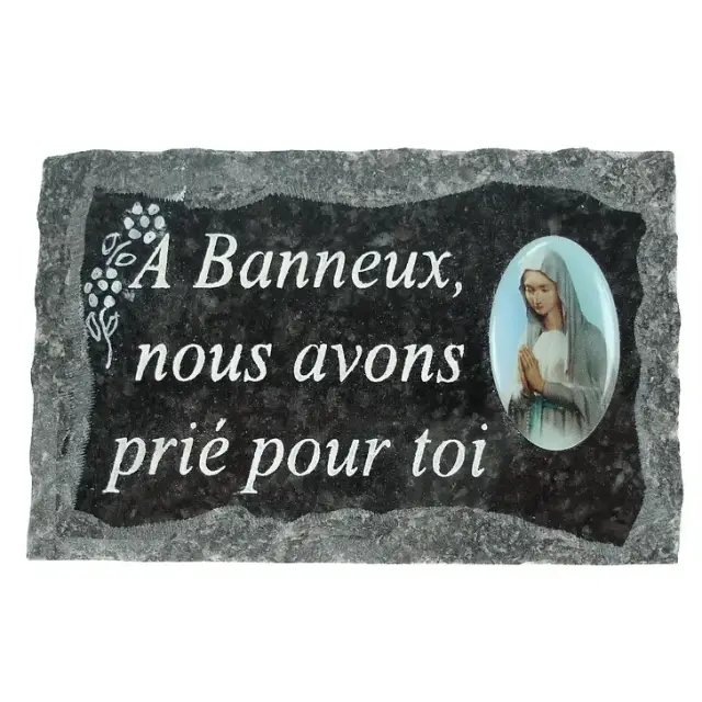 Plaque Cimetiere A Banneux Nous Avons Prie Pour Toi 9x14