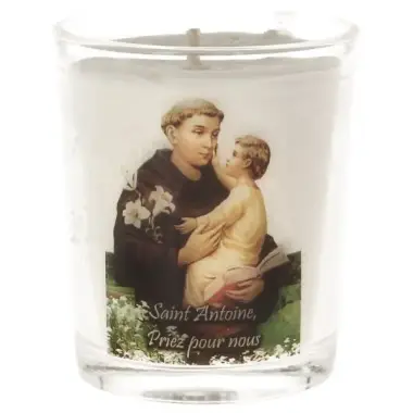 Glass candle 65 x 50 mm Saint Anthony