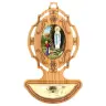Bénitier Bois d'olivier 9 x 5.5 cm Notre-Dame de Lourdes