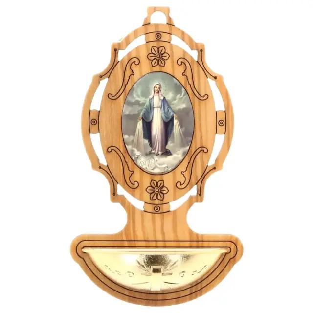 Wijwatervat Olijvenhour 9 x 5.5 cm Wonderbare Maria