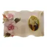 Parchemin / Rose - Ste Rita - 9 X 5.5 cm - Porcelaine