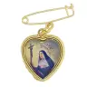 Broche + Médaille Ste Rita - Métal doré 1.5 cm