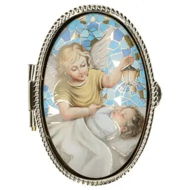 Pillbox Angel Kid Mosaic OV 52 X 36 mm