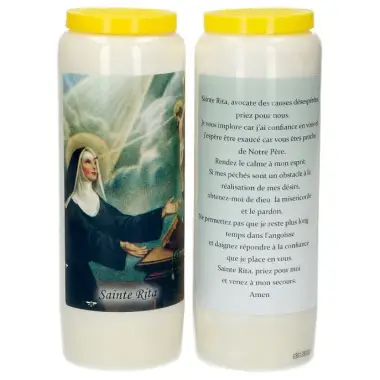 9 days candle / white / St. Rita / prayer