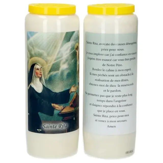 9 days candle / white / St. Rita / prayer