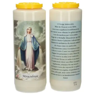 9 days candle / white / Miraculous / prayer