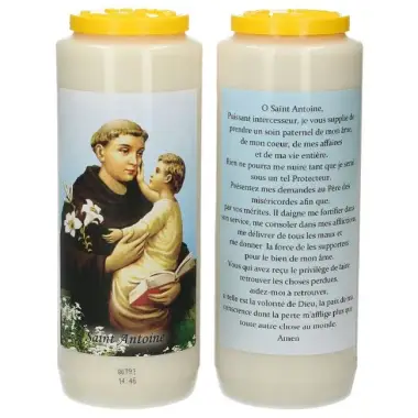 9 days candle / white / St Anthony / prayer