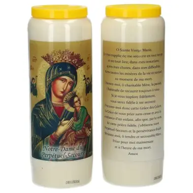 9 days candle / white / Our Lady of Perpetual helpetual Help / prayer