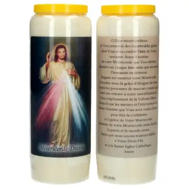 9 days candle / white / Merciful Christ / prayer