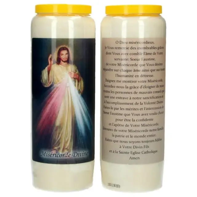 9 days candle / white / Merciful Christ / prayer