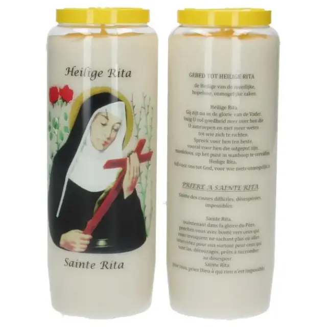 Noveenkaars / wit / H Rita + gebed FR - NL