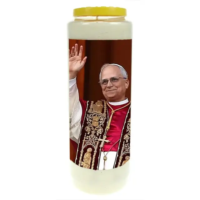 9 days candle / white / Pope Leo XIV