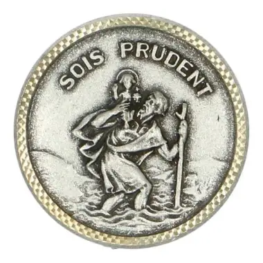 Méd. Aimantée - St Christophe - 23 mm - Sois Prudent