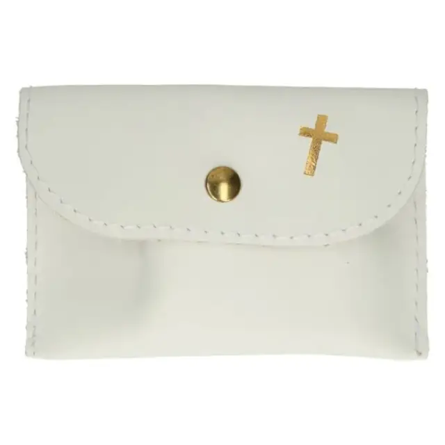 Etui Chapelet Cuir - 10 X 7 cm - Blanc