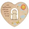 Coeur en bois naturel - 12 cm - Mijn engelbewaarder