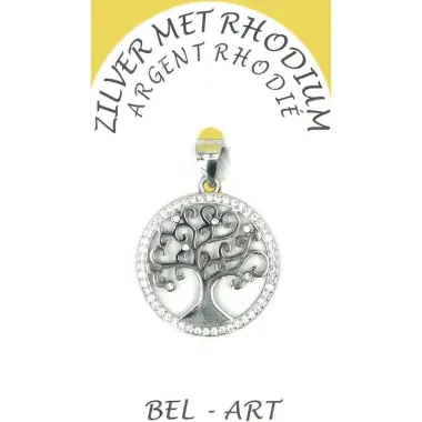 zilver tree of life medallion 20 mm