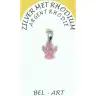 Pink Guardian Angel Pendant in silver