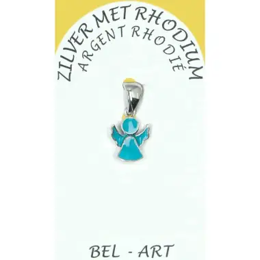 Blue Guardian Angel Pendant in silver