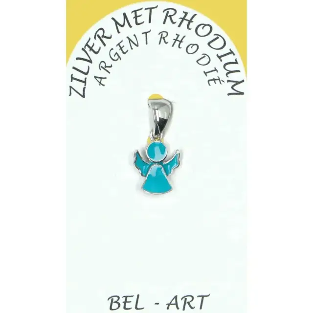 Blue Guardian Angel Pendant in silver