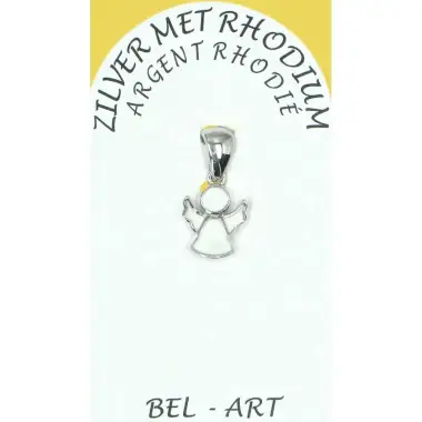 White Guardian Angel Pendant in silver