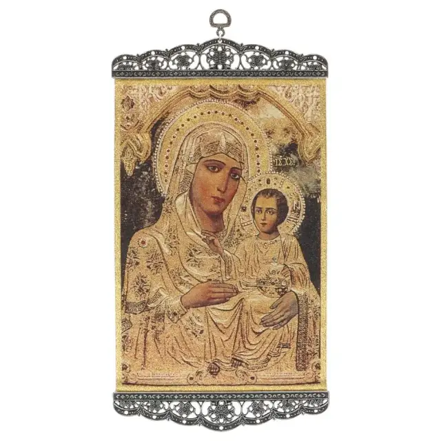 Icône - Tissu 20 X 38 cm - Vierge et Enfant