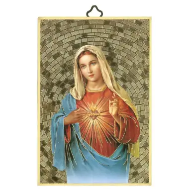 Cadre bois 10 X H15 cm Sacré Coeur de Marie