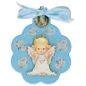 Kader / Wieg - Bloem / OLV biddend - 7 X 9 cm - Blauw