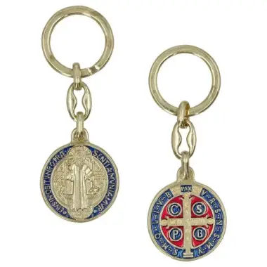 Porte-Clefs - St Benoît - Métal Doré + Email