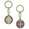 key ring St. Benedict Golden Metal enamel