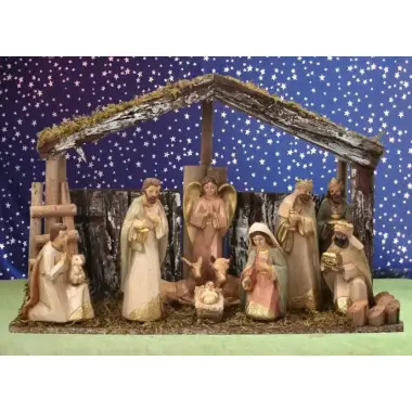 Kerststal met 10 Figuren van 15 cm (42 X 19 X 30 Cm)