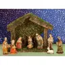 Kerststal + 11 Figuren 05 Cm (14.50 X 5.5 X H 12 Cm)