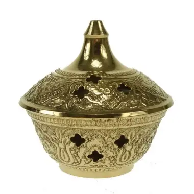 Wierookbrander - H 7 cm - Verguld messing