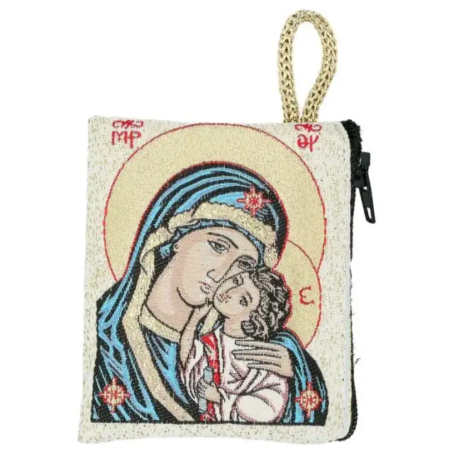 Etui Chapelet - 6.6 X 7.2 cm - Vierge et Enfant