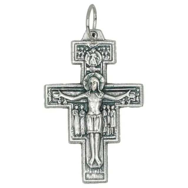 Croix St Damien 30 x 20 mm - Métal argenté