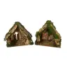 Cabane vide + lumière pour personnages de crèche de 11 cm (25x14x22cm)
