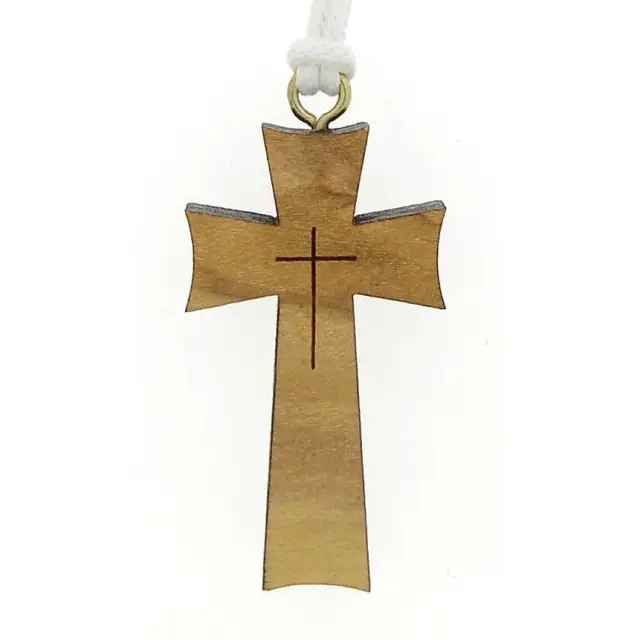 Croix d'aube en bois d'olivier - 33 x 18 mm