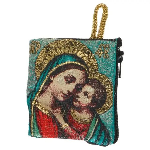 Case Rosary 6.6 X 7.2 cm Virgin and Child