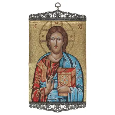 Icône - Tissu 20 X 38 cm - Pantocrator